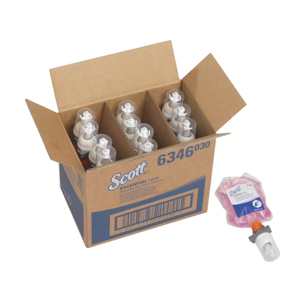 Scott® Essential™ Foam Handreiniger voor Dagelijks Gebruik 6346, Roze, 12 x 200 ml (2400 ml in totaal) - 6346