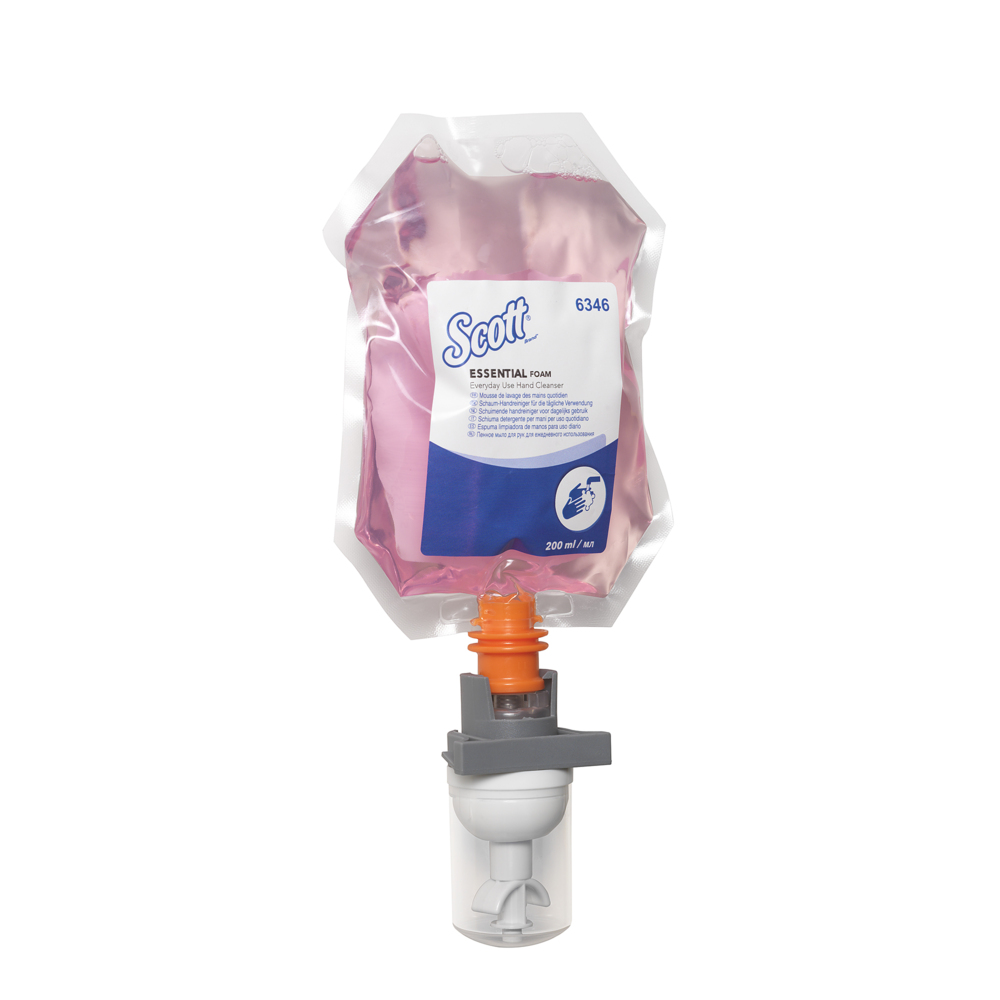 Scott® Essential™ Schaum-Handreiniger für die tägliche Verwendung 6346, rosa, 12 x 200 ml (2.400 ml gesamt) - 6346