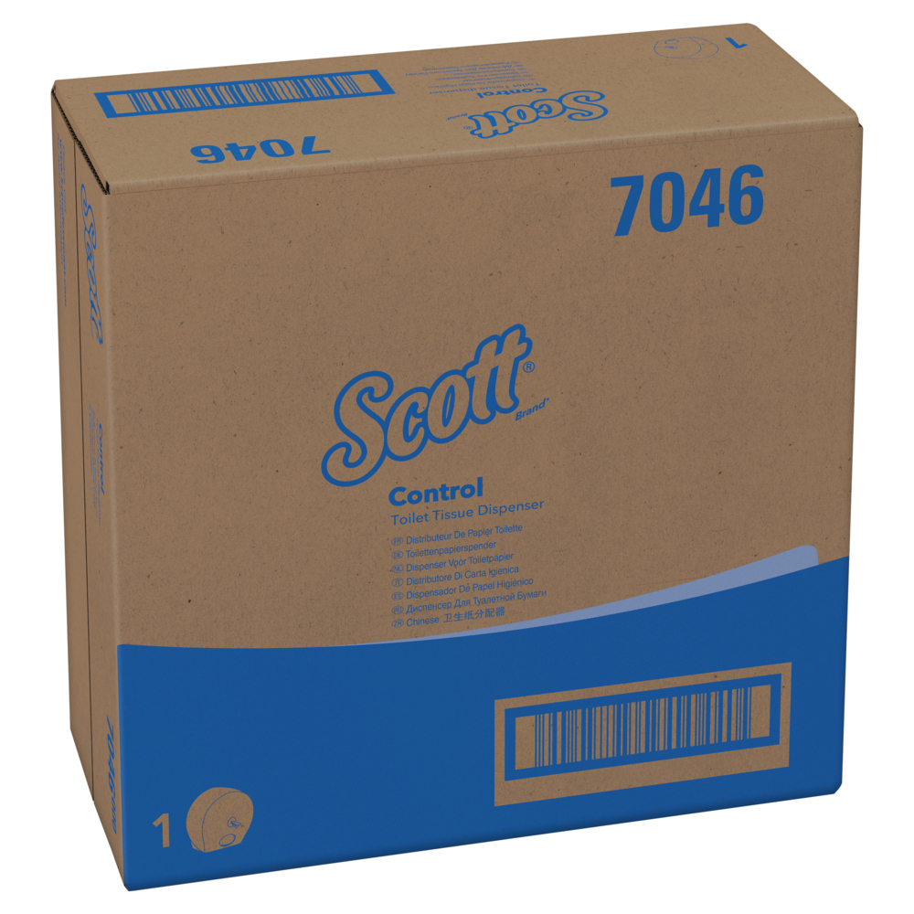 Distributeur de papier toilette Scott® Control™ 7046 - 1 x distributeur blanc de papier toilette en rouleau - 7046