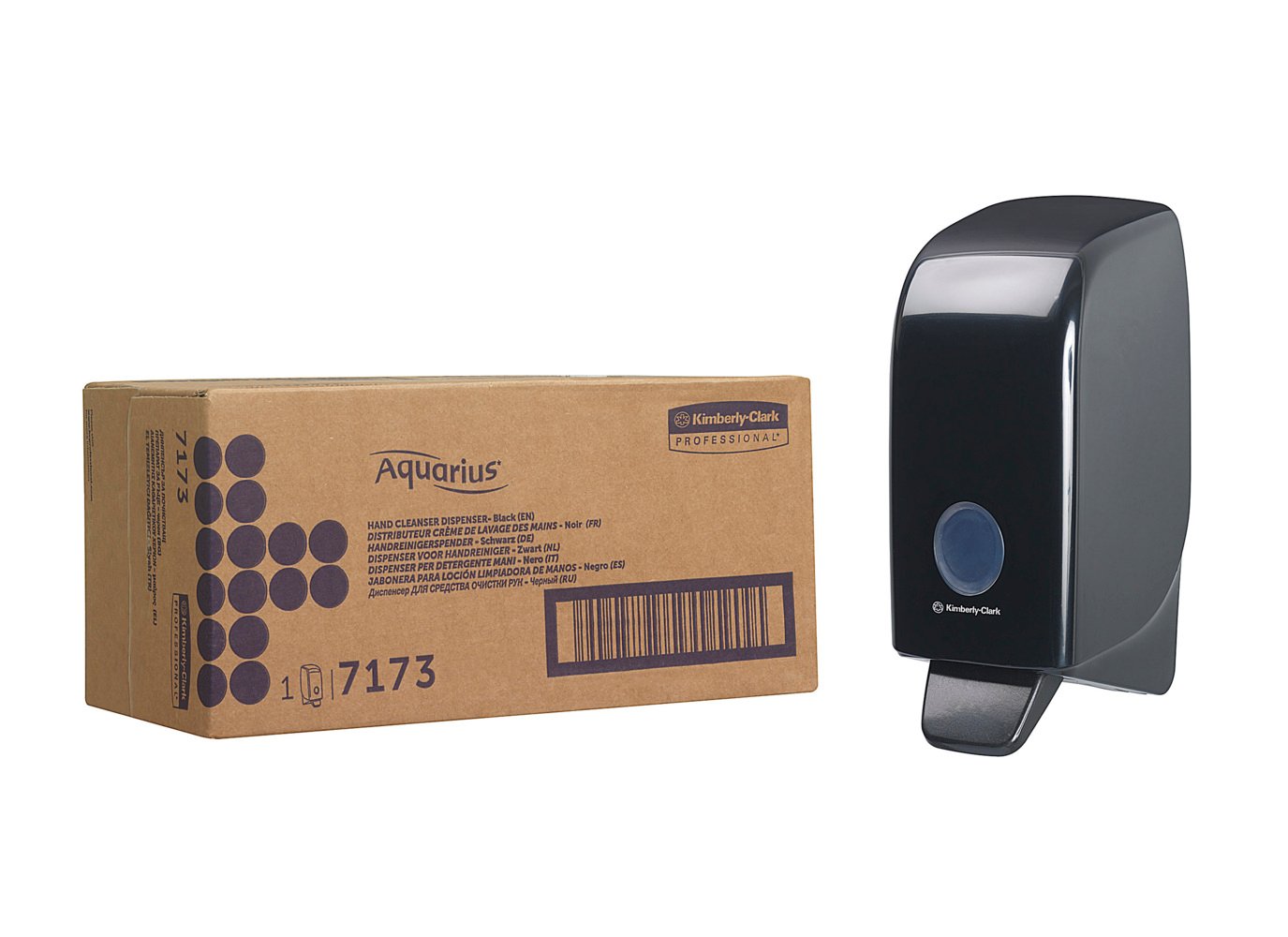 Aquarius™ Hand Cleanser Dispenser 7173 - 1 x Black Wall Mounted Hand Wash Dispenser (Suitable for 1 Litre Refills) - 7173