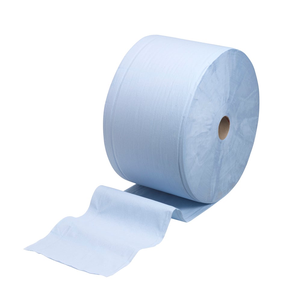 WypAll® Industrial Wiping Paper Jumbo Roll L30 7425 - 1 roll x 750 sheets, 3 ply, blue - 7425