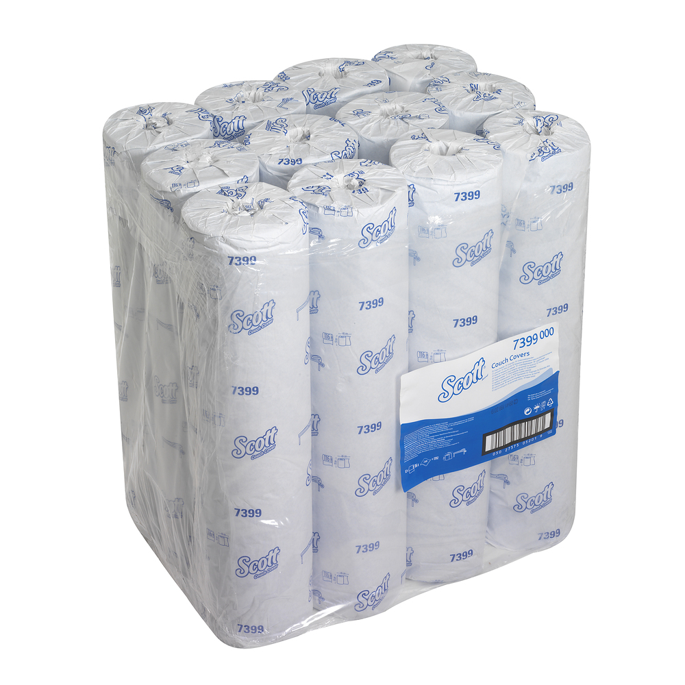 Drap d'examen Scott® (51W) 7399 - 12 rouleaux de 116 formats bleus, 2 épaisseurs - 7399