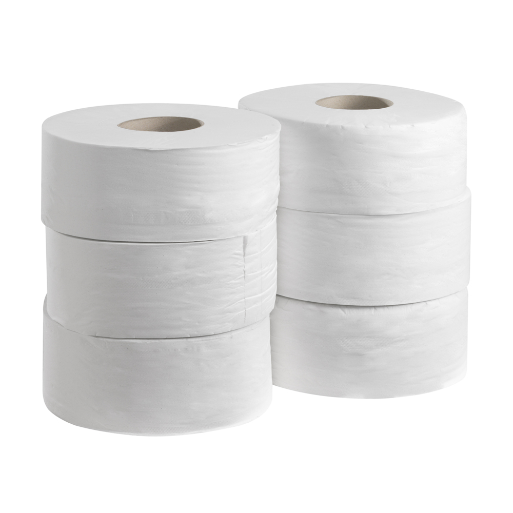 Kleenex® Jumbo Toilettenpapierrolle 8570 – 6 Rollen mit je 500 weißen, 2-lagigen Blättern - 8570