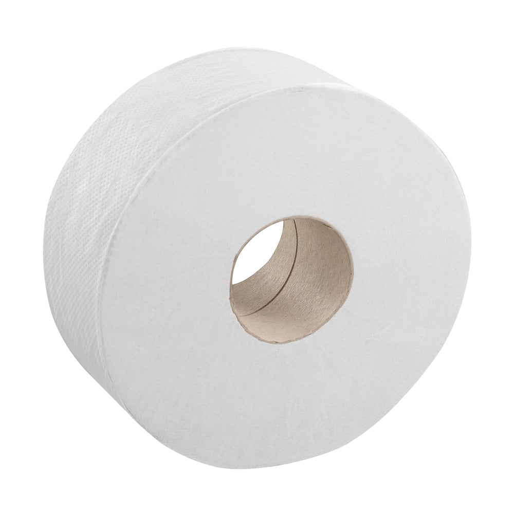 Hostess™ Jumbo Roll Toilet Tissue 8613 - 12 rolls x 1,000 white, 1 ply sheets (4,800 m) - 8613