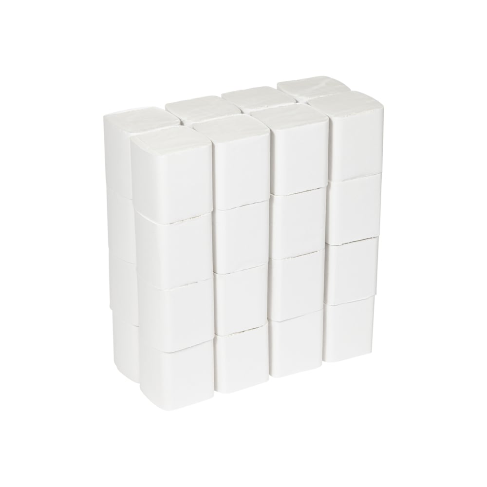 Hostess™ NATURA™ Gevouwen wc papier 8036 - 32 pakken x 500 witte, 1-laags vellen (16.000 vellen) - 8036