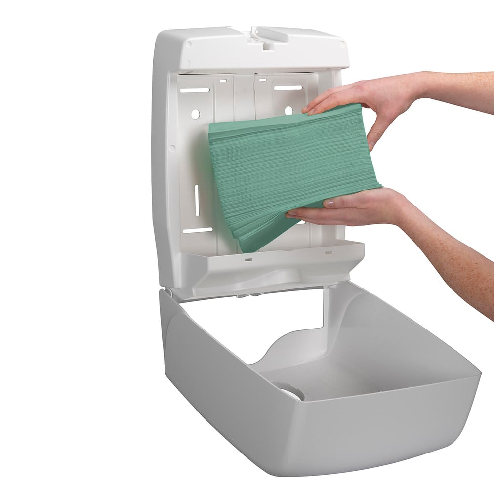 Hostess™ NATURA™ Folded Hand Towels 6019 - Z Fold Paper Towels - 20 Packs x 230 Green Paper Hand Towels (4,600 total) - 6019