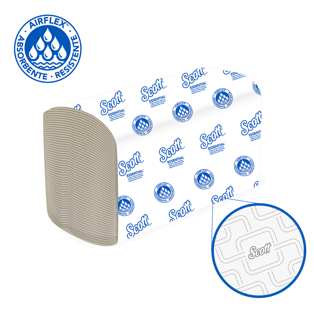 Scott® Essential™ Toalla de Manos Doblada Natural 30228419 - 150 toallas/Paq, 28 Paq/Caja (4200 toallas) - S058487194