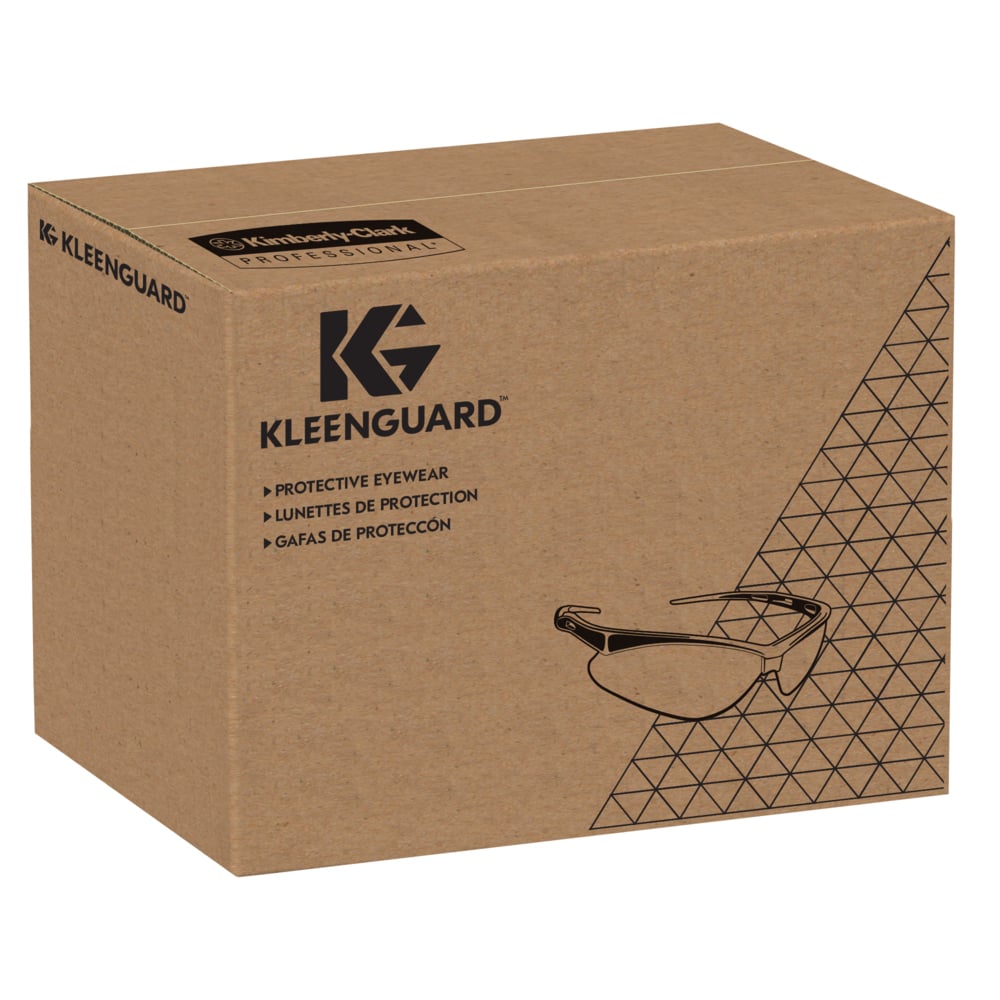 KleenGuard® V10 Unispec II Safety Glasses 25646 - PPE Protective Eyewear - 50 Packs x Individually Wrapped, Clear Lens, Wraparound Glasses (50 Total) - 25646
