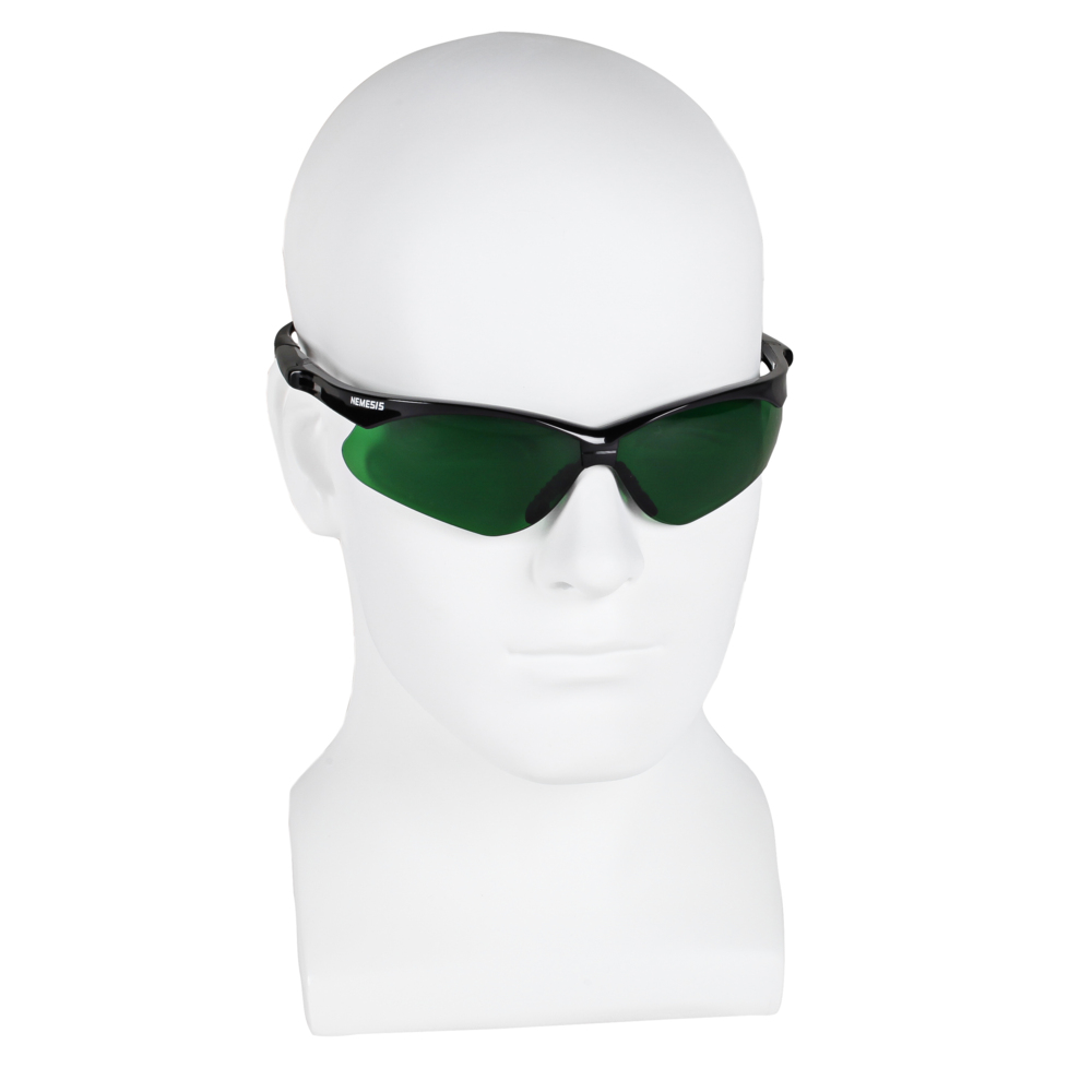 Lunettes de protection KleenGuard® V30 Nemesis - lentille IRUV 3.0 25692 - 12 lunettes universelles à verres de teinte verte par paquet - 25692