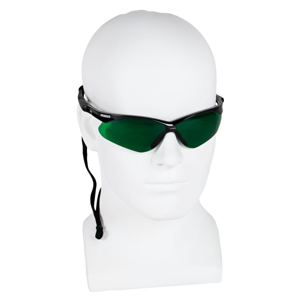 Lunettes de protection KleenGuard® V30 Nemesis - lentille IRUV 3.0 25692 - 12 lunettes universelles à verres de teinte verte par paquet - 25692