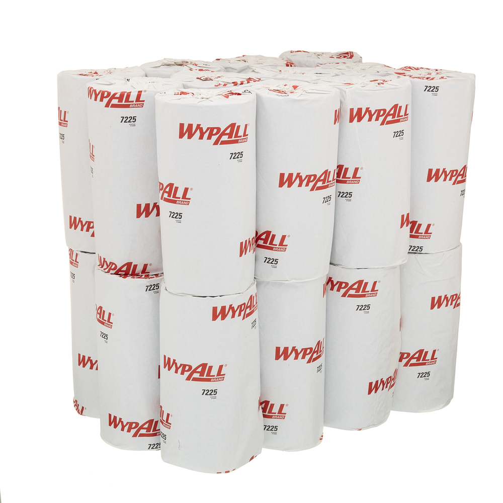 WypAll® L10 Panni 7225, 24 rotoli da 165 panni, Uso igienico e alimentare, Asciugamani di carta per uso industriale, Bianco - 7225
