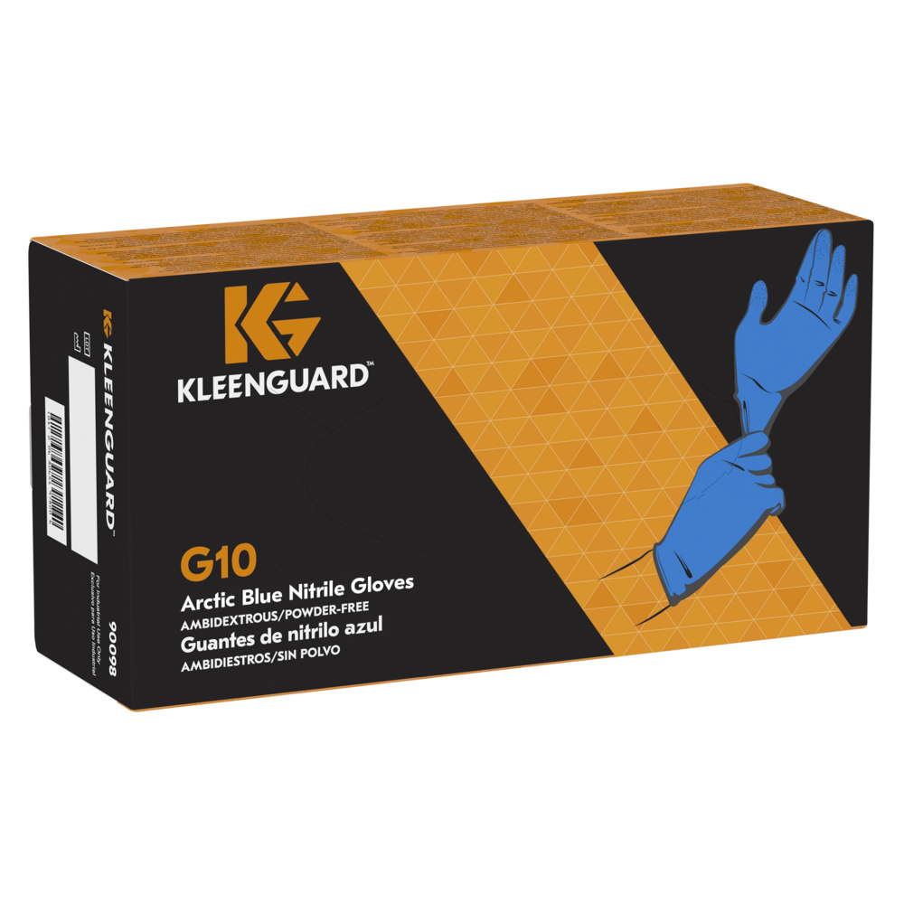 Gants ambidextres KleenGuard® G10 Nitrile 90098 - Bleu, L, 10 x 200 (2 000 gants) - 90098