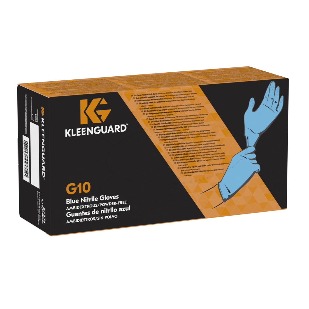 Gants ambidextres KleenGuard® G10 Nitrile 57374 - Bleu, XL, 10 x 90 (900 gants) - 57374