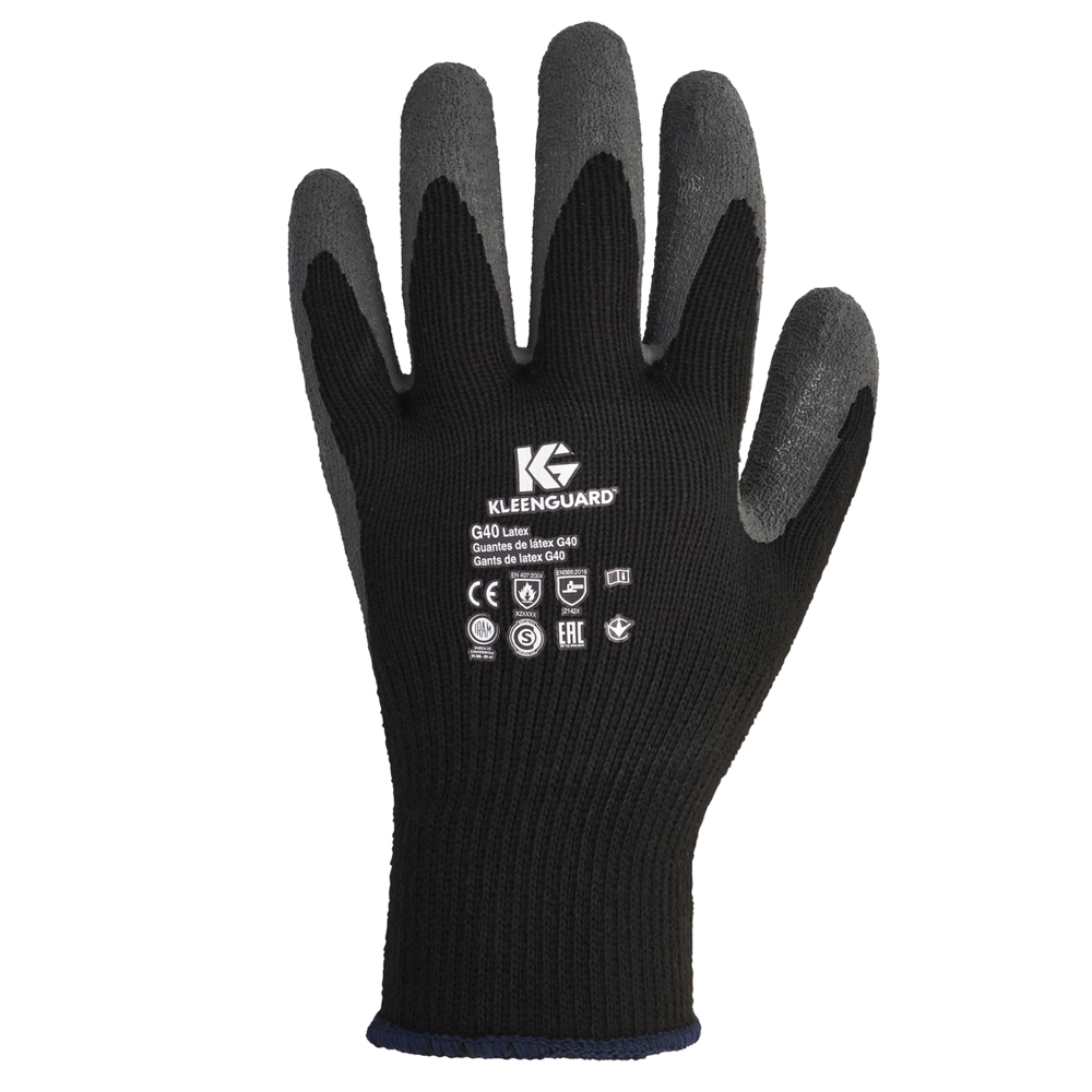 KleenGuard® G40 Handspezifische Latexhandschuhe 97271 – Grau und Schwarz, 8, 5 x 12 Paare (insgesamt 120) - 97271