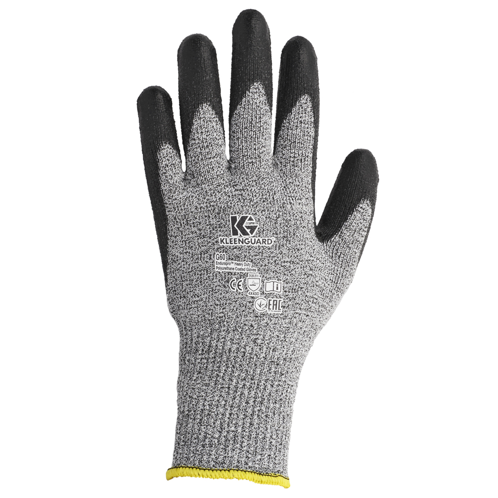 KleenGuard® G60 Endurapro™ Heavy Duty Polyurethane Coated Gloves 98235 - Grey & Black, 7,  1x12 pairs (24 total) - 98235