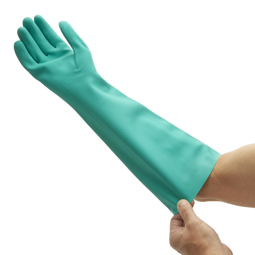 Gants de forme anatomique KleenGuard® G80 résistants aux produits chimiques 25622 - Vert, taille 8, 1 x 12 paires (24 gants) - 25622