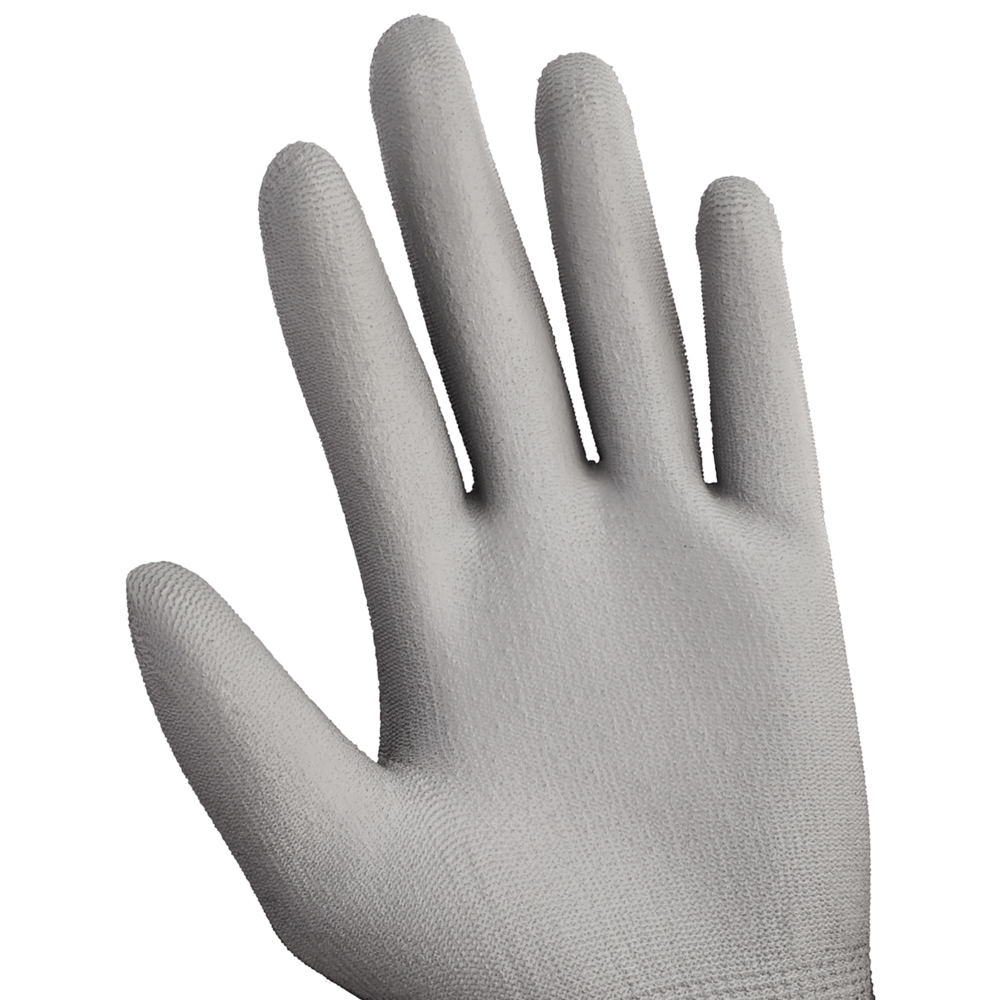 Gants de forme anatomique KleenGuard® G40 avec revêtement polyuréthane 38726 - Gris, taille 7, 5 x 12 paires (120 gants) - 38726