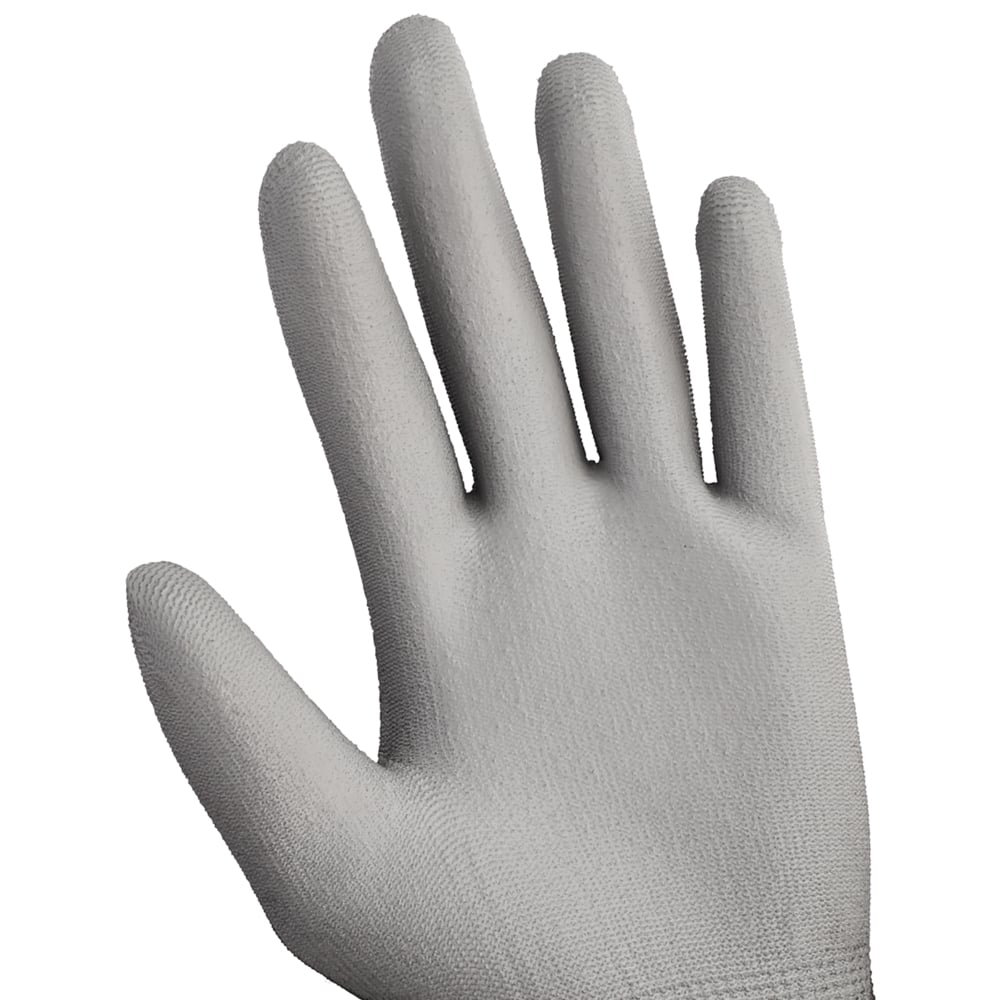 Gants de forme anatomique KleenGuard® G40 avec revêtement polyuréthane 38727 - Gris, taille 8, 5 x 12 paires (120 gants) - 38727