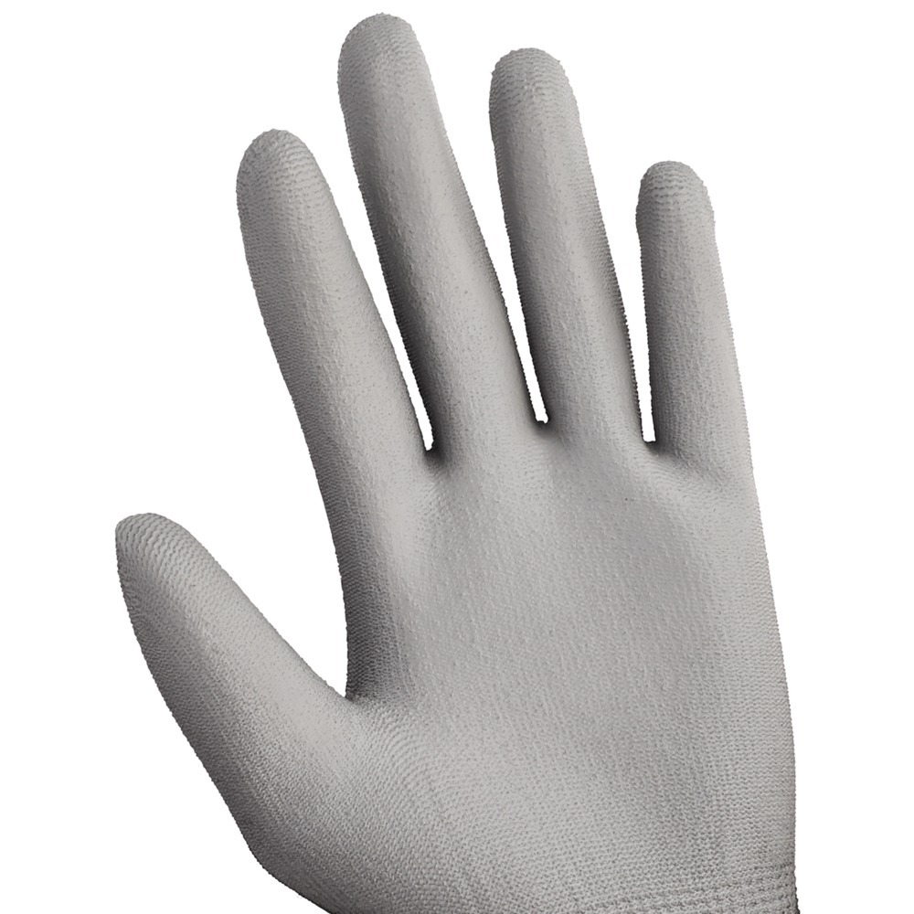 KleenGuard® G40 Polyurethanbeschichtete handspezifische Handschuhe 38728 – Grau, 9, 5x12 Paare (120 Handschuhe) - 38728