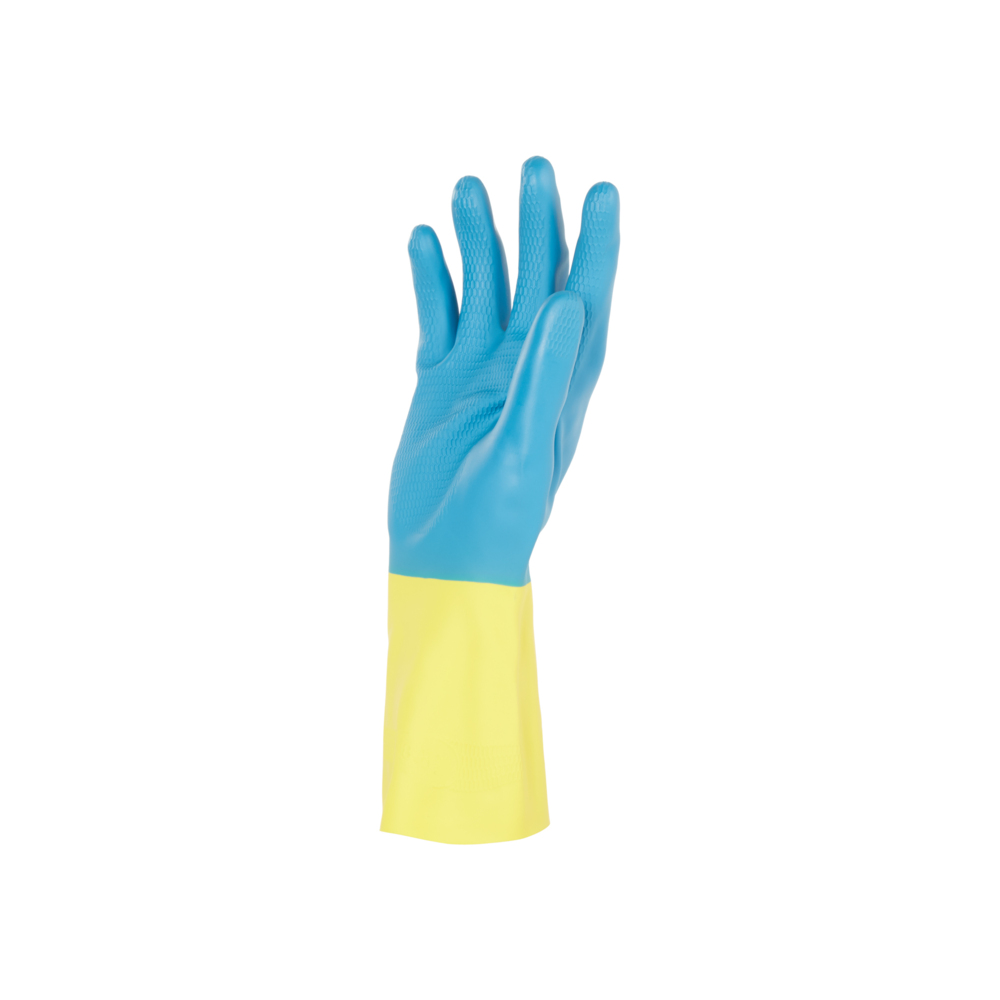 KleenGuard® G80 Chemikalienbeständige, handspezifische Neoprenhandschuhe 38741 – Gelb und Blau, 7, 5x12 Paare (120 Handschuhe) - 38741