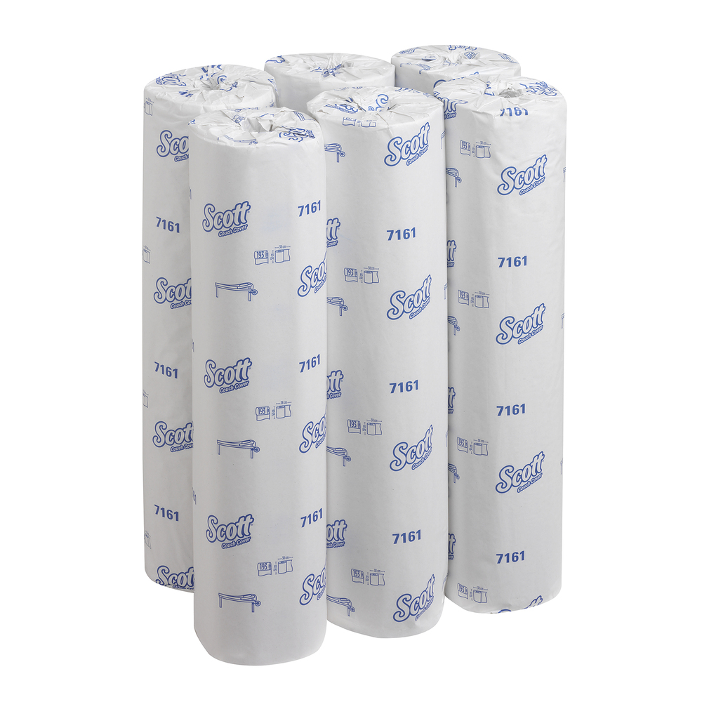 Drap d'examen Scott® Essential™ (50W) 7161 - 6 rouleaux de 193 formats blancs, 1 épaisseur - 7161