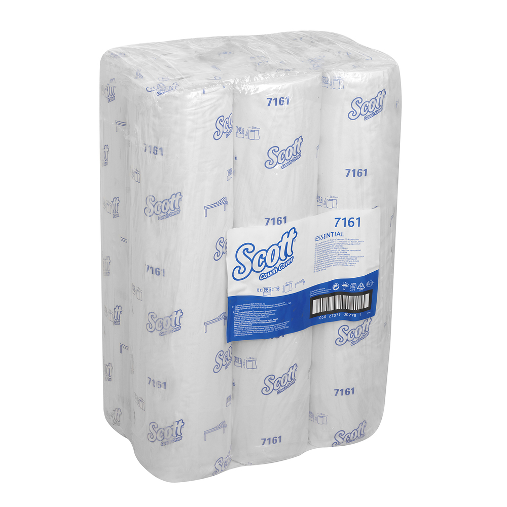 Drap d'examen Scott® Essential™ (50W) 7161 - 6 rouleaux de 193 formats  blancs, 1 épaisseur