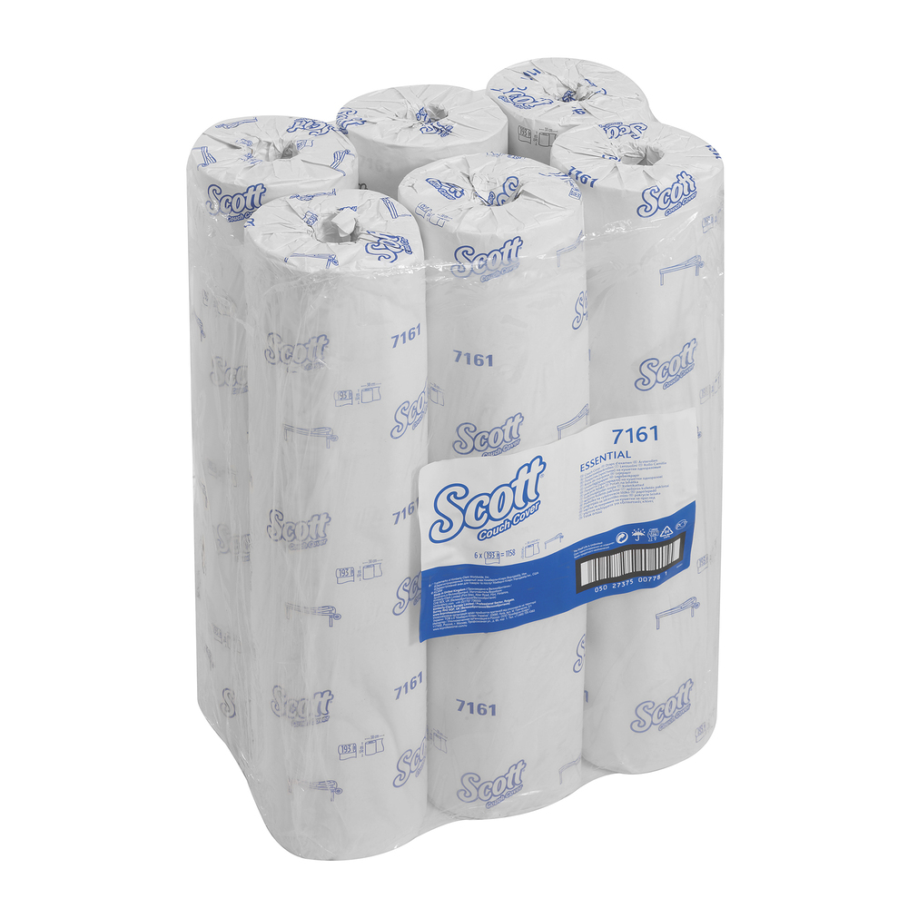 Drap d'examen Scott® Essential™ (50W) 7161 - 6 rouleaux de 193 formats blancs, 1 épaisseur - 7161