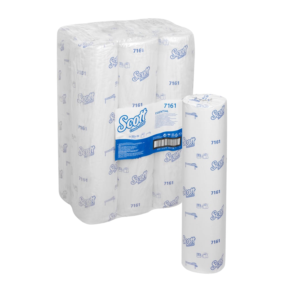 Drap d'examen Scott® Essential™ (50W) 7161 - 6 rouleaux de 193 formats  blancs, 1 épaisseur