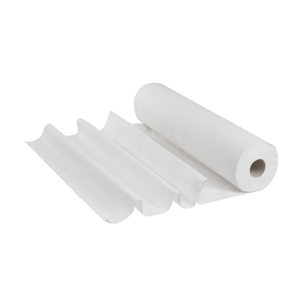 Drap d'examen Scott® Extra (51W) 6003 - 6 rouleaux de 130 formats blancs, 2 épaisseurs - 6003