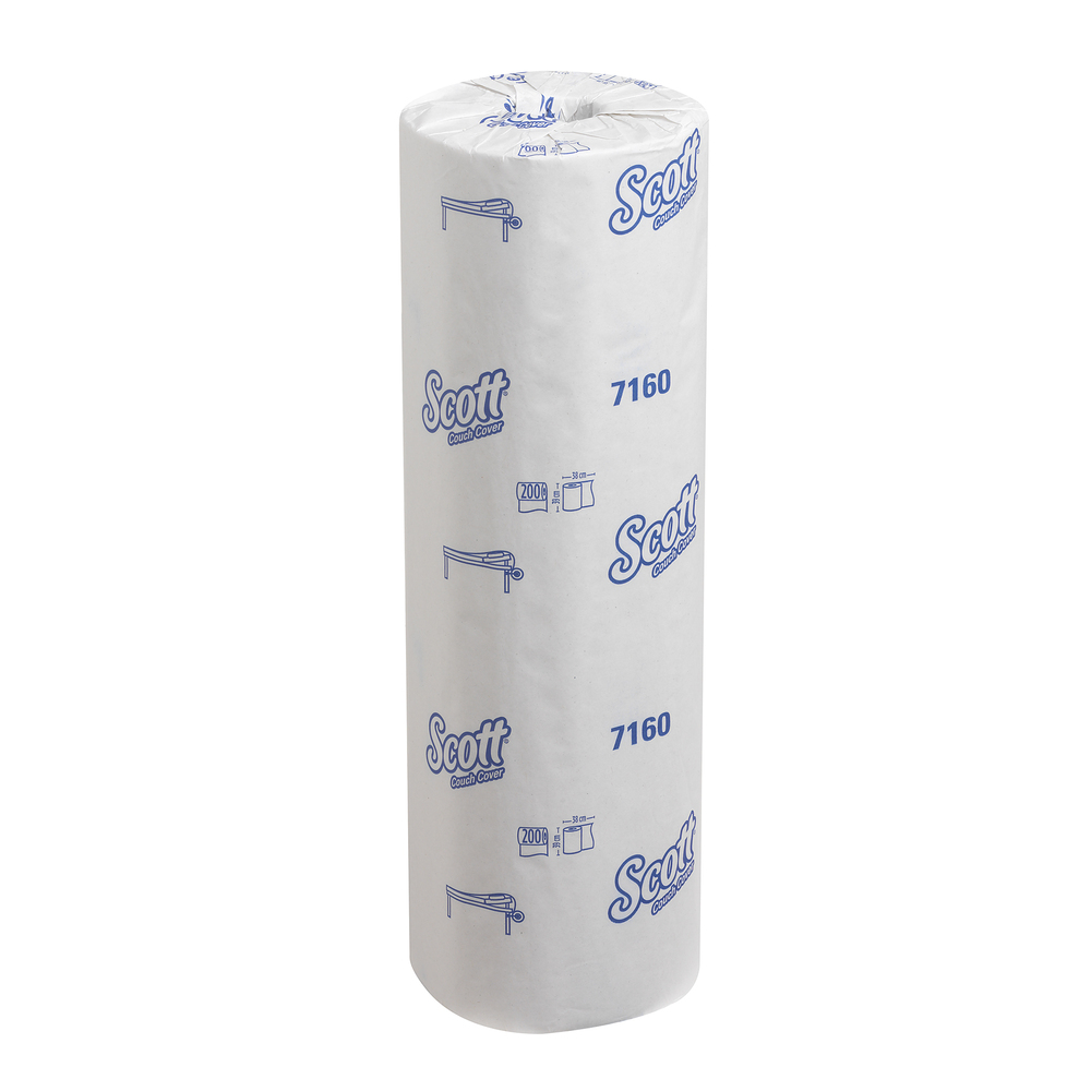 Scott® Essential™ Onderzoeksbankpapier (39 cm) 7160 - 6 rollen x 200 witte, 1-laags doeken - 7160