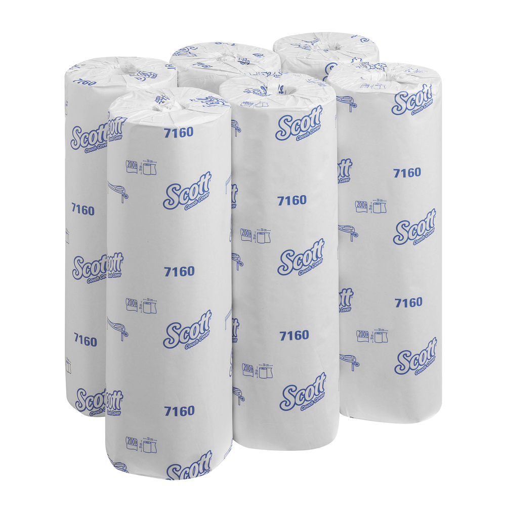 Scott® Essential™ Onderzoeksbankpapier (39 cm) 7160 - 6 rollen x 200 witte, 1-laags doeken - 7160