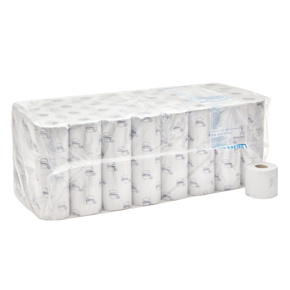 Papier toilette 2 épaisseurs Kleenex® 8438 - 96 x petits rouleaux de 250 feuilles (24 000 au total) - 8438