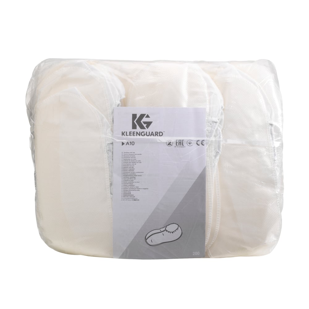 KleenGuard® A10 Überziehschuhe mit Sohle gegen Schmutz und Grobstaub 82720, weiß, Standard, 1x200 (insgesamt 200 Stück) - 82720