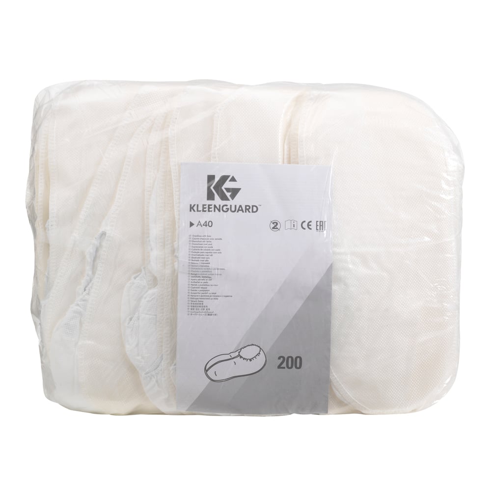 KleenGuard® A10 Überziehschuhe mit Sohle gegen Schmutz und Grobstaub 82730, weiß, 2XL, 1x200 (insgesamt 200 Stück) - 82730