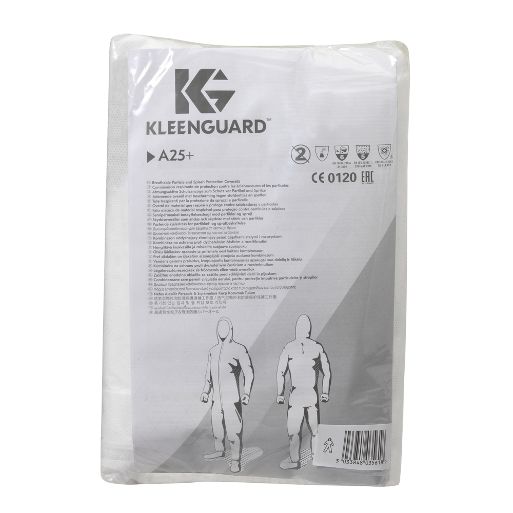 KleenGuard® A25+ Breathable Particle & Splash Protection Hooded Coveralls 89770 - White, S, 1x25 (25 total) - 89770