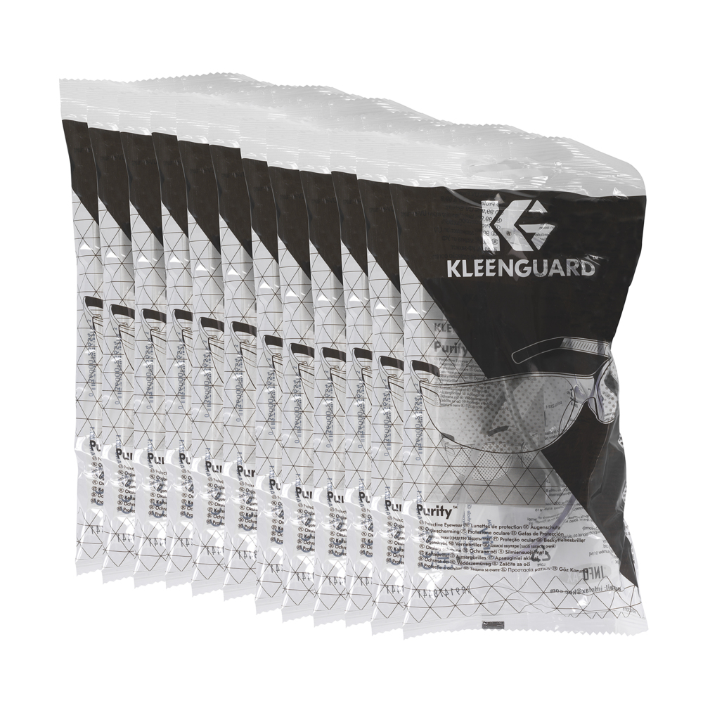 KleenGuard® V20 Purity Schutzbrillen mit Antibeschlag-Beschichtung, U25654 – 12 Universalbrillen mit klaren Sichtscheiben pro Packung - 25654