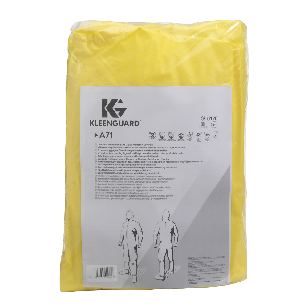 KleenGuard® A71 Chemical Spray Protection Coveralls 96770 - Yellow, L, 1x10 (10 total) - 96770