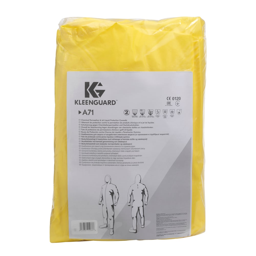 KleenGuard® A71 Chemikalienschutzanzug 96780 – gelb, XL, 1x10 (insgesamt 10 Stück) - 96780