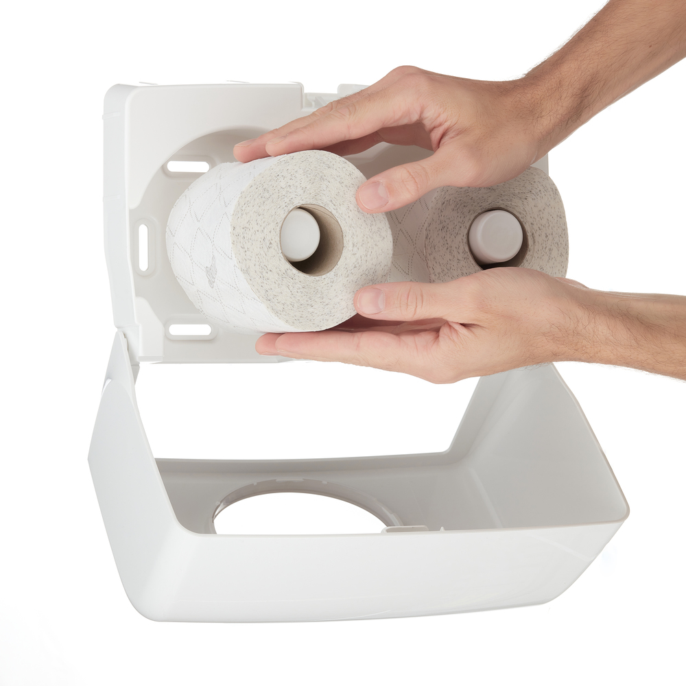 Papier toilette en rouleau standard Scott® Essential™ 8550, 96 rouleaux de 210 feuilles blanches, 2 épaisseurs (20 160 feuilles au total) - 8550