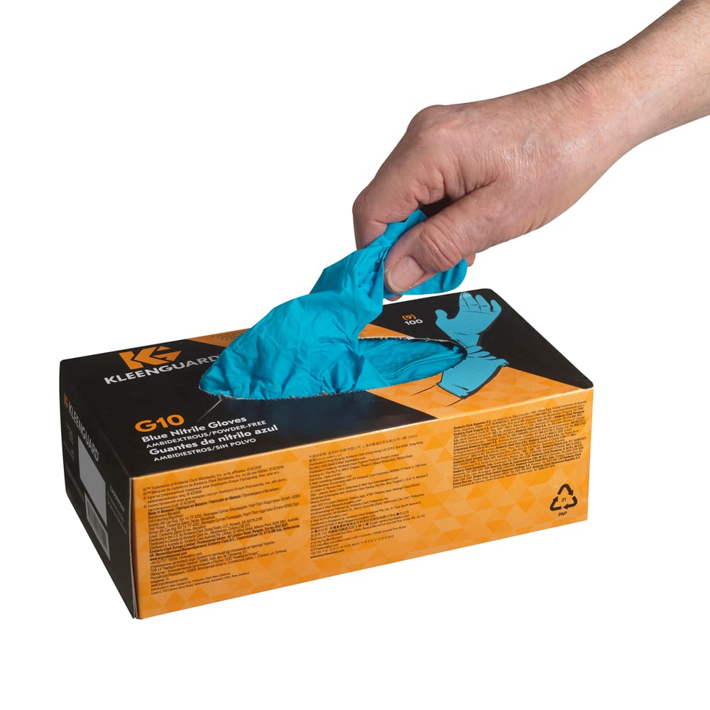 KleenGuard® G10 Nitrile Ambidextrous Gloves 57370 - Blue, XS, 10x100 (1,000 gloves) - 57370