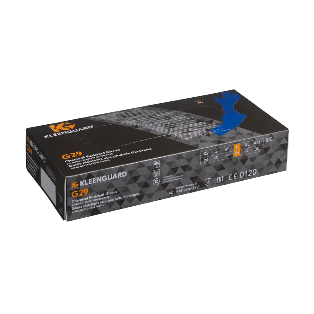 KleenGuard® G29 Beidseitig tragbare Lösungsmittel-Handschuhe 49824 – Blau, M, 10x50 (500 Handschuhe) - 49824