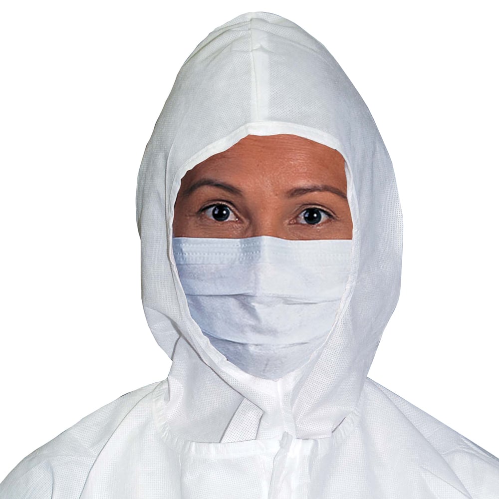 Kimtech™ M3 Gefaltete Gesichtsmaske mit Bändern 62466 – 18 cm breit, 500 Gesichtsmasken. - 62466