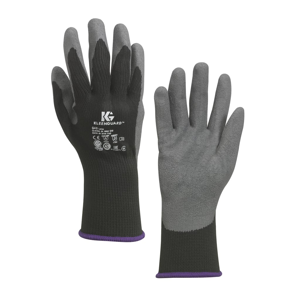 Gants de forme anatomique en latex KleenGuard® G40 97294 - Gris et noir, taille 11, 5 x 12 paires (120 pièces au total) - 97274