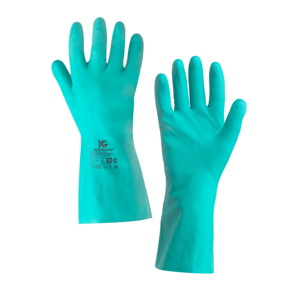 KleenGuard® G80 Chemikalienbeständige handspezifische Handschuhe 94448 – Grün, 10, 5x12 Paare (120 Handschuhe)