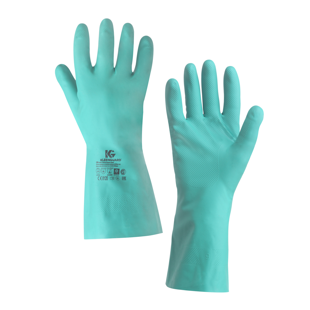 Gants de forme anatomique KleenGuard® G80 résistants aux produits chimiques 94449 - Vert, taille 11, 5 x 12 paires (120 gants) - 94449