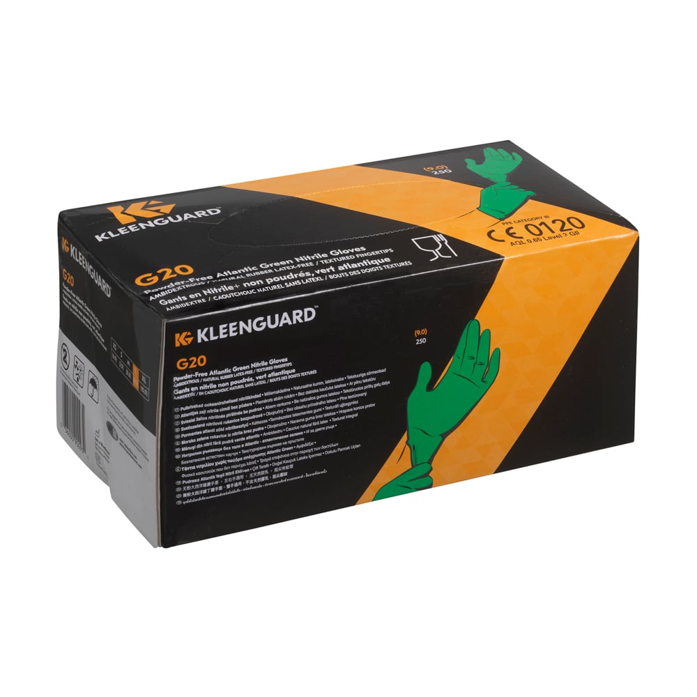 KleenGuard® G20 Nitrile Ambidextrous Gloves 90091 - Green, S, 10x250 (2,500 gloves) - 90091