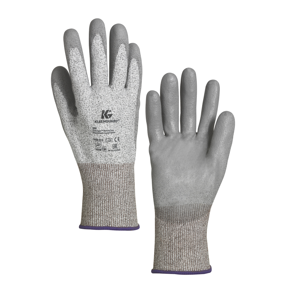 KleenGuard® G60 Endurapro™ polyurethanbeschichtete Handschuhe für mittelschwere Arbeiten 13824 – Grau, 8, 1x12 Paare (24 Handschuhe) - 13824