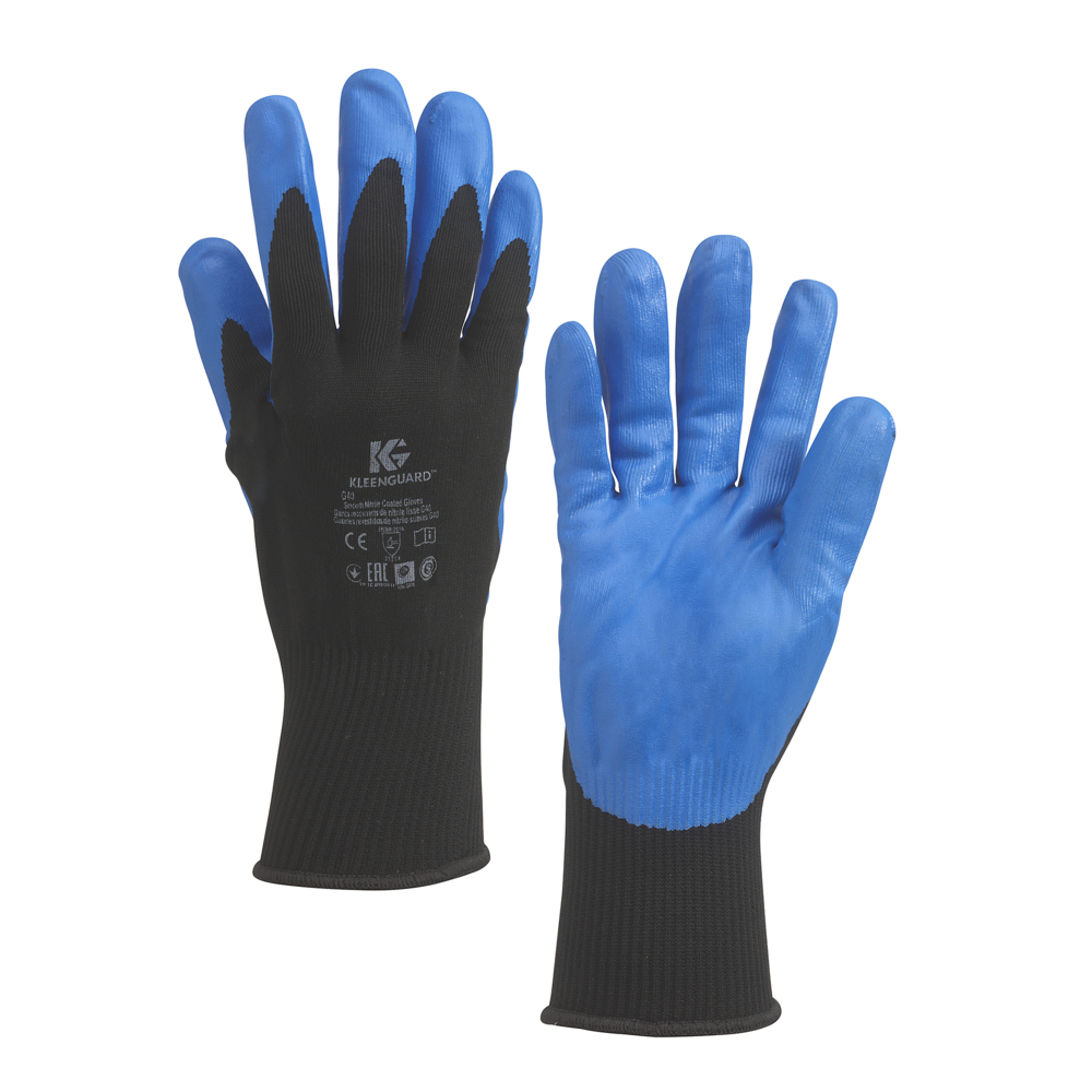 Gants de forme anatomique KleenGuard® G40 Nitrile lisse 13833 - Bleu, taille 7, 5 x 12 paires (120 gants) - 13833