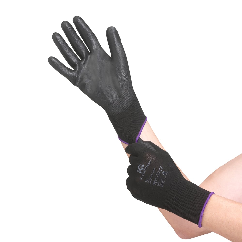 Gants de forme anatomique KleenGuard® G40 enduits polyuréthane 13837 - Noir, taille 7, 5 x 12 paires (120 gants) - 13837