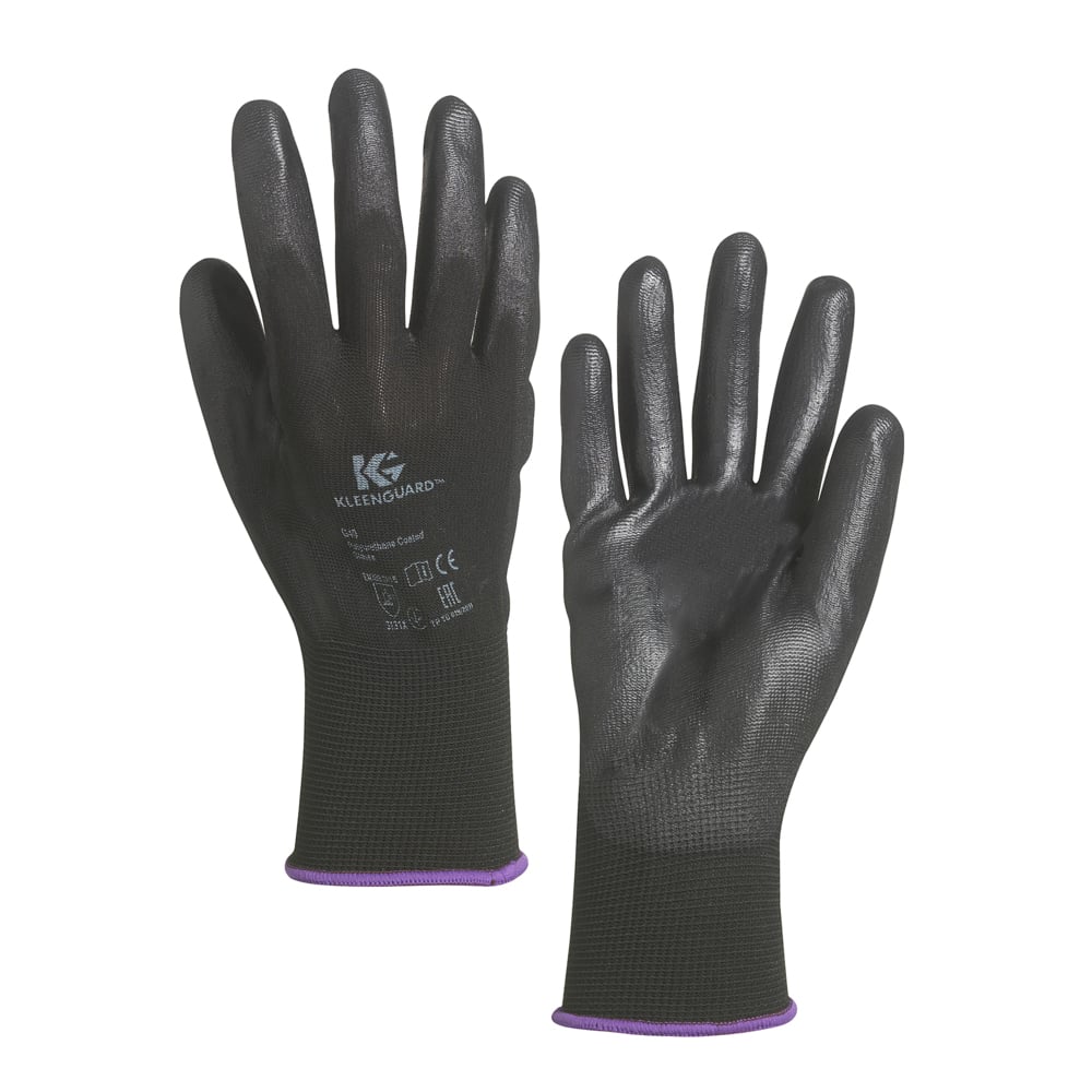 KleenGuard® G40 Polyurethane Coated Hand Specific Gloves 13837 - Black, 7, 5x12 pairs (120 gloves) - 13837